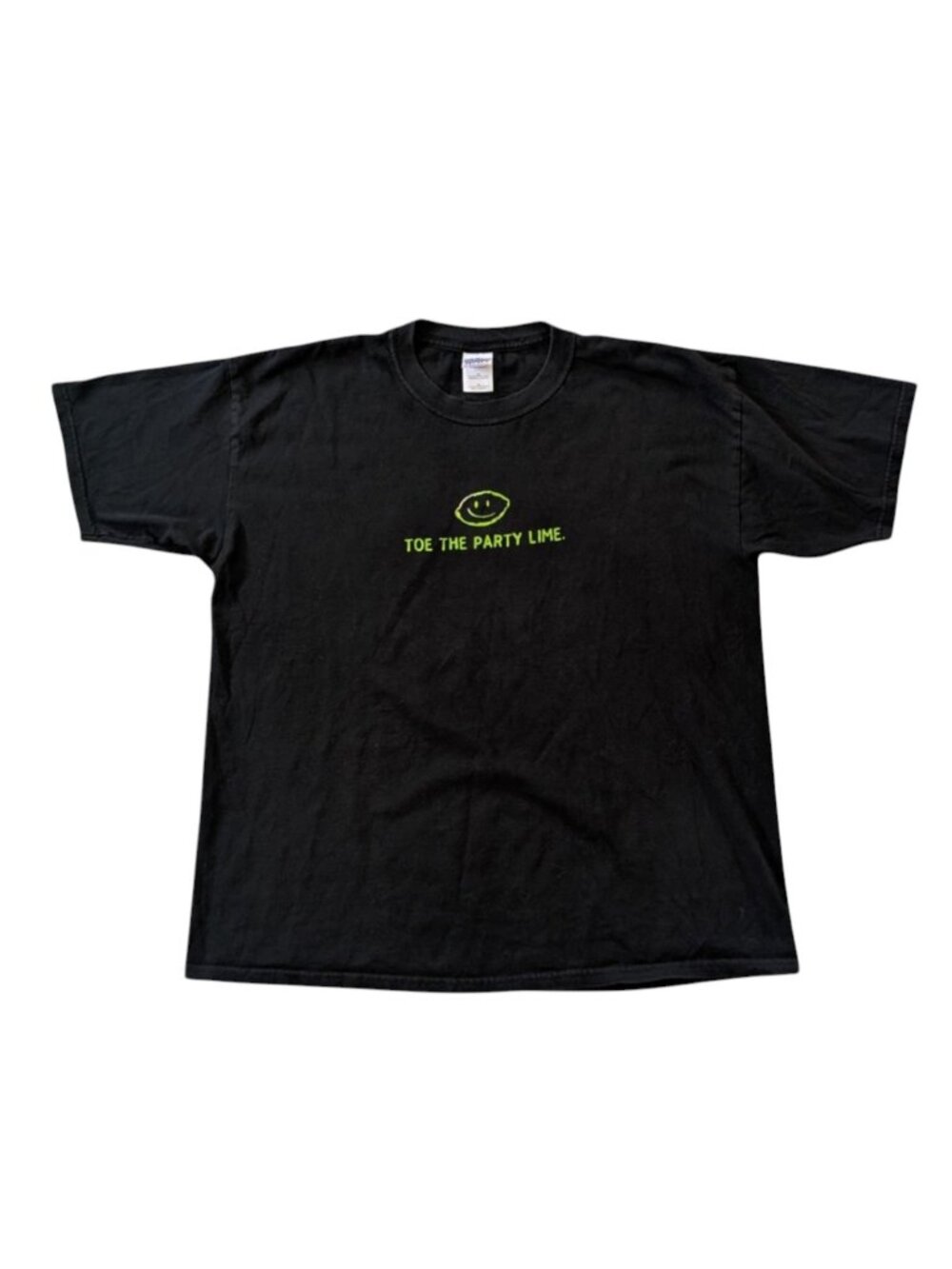 Vintage Mike's Hard Lime Toe The Party Lime Black Faded 90s Party Festival Sz XL